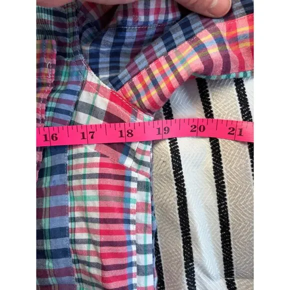 Tommy Hilfiger Women Petite S Plaid Shirt Casual Black Multicolor - Picture 9 of 10